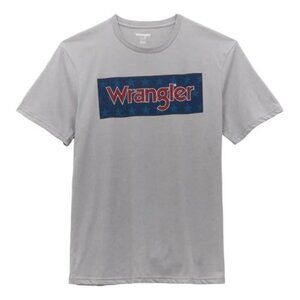 Wrangler Men's Short Sleeve Star Block Logo Graphic T-Shirt - Grey
